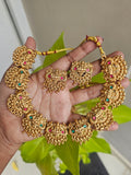 Lakshmi Devi Lotus Temple Necklace
