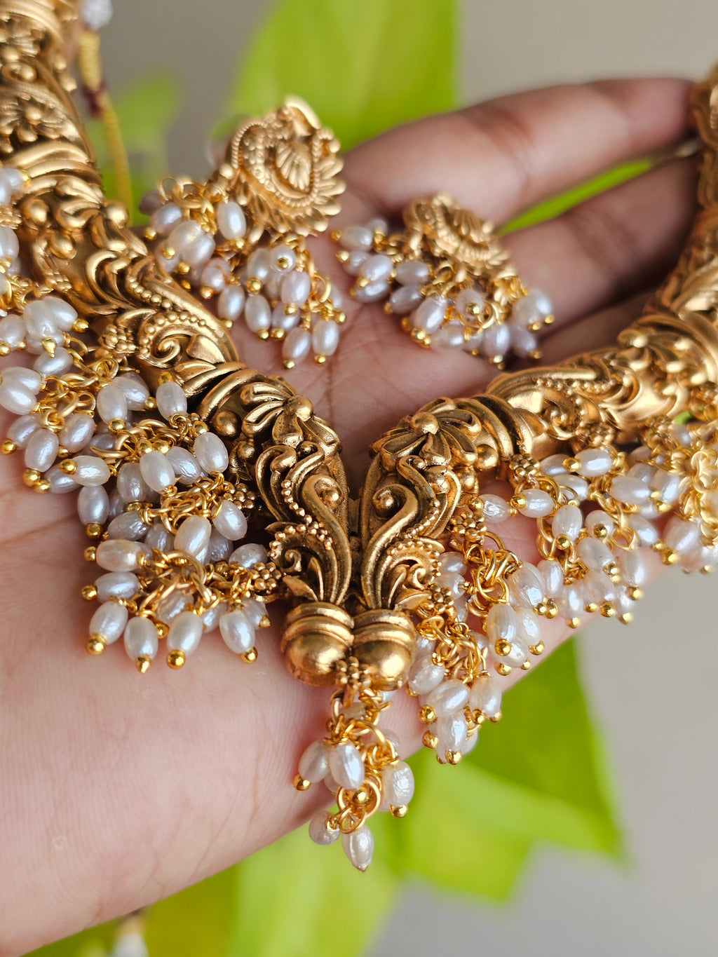 Antique Pearl Guttapusalu Necklace Set