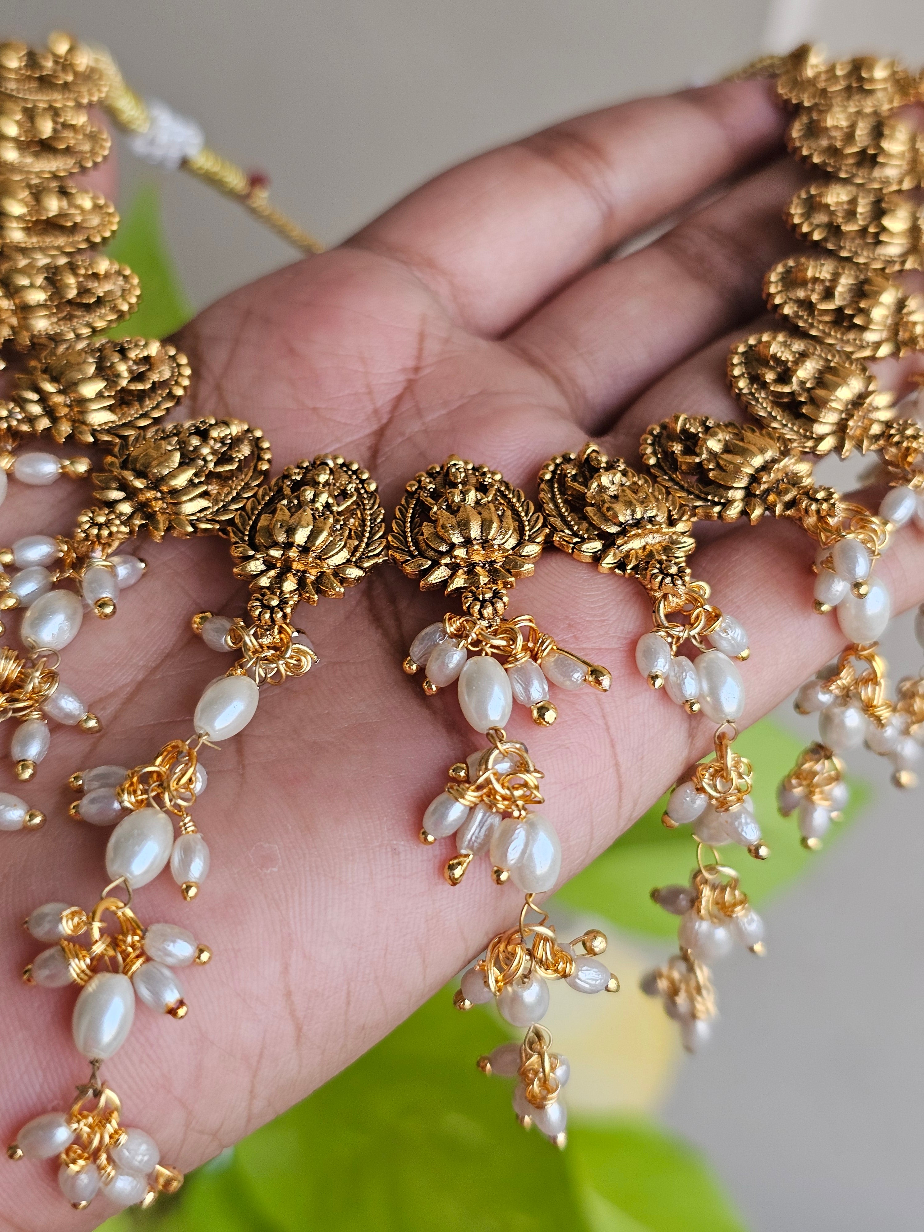 Lakshmi Pearl Guttapusalu Necklace Set