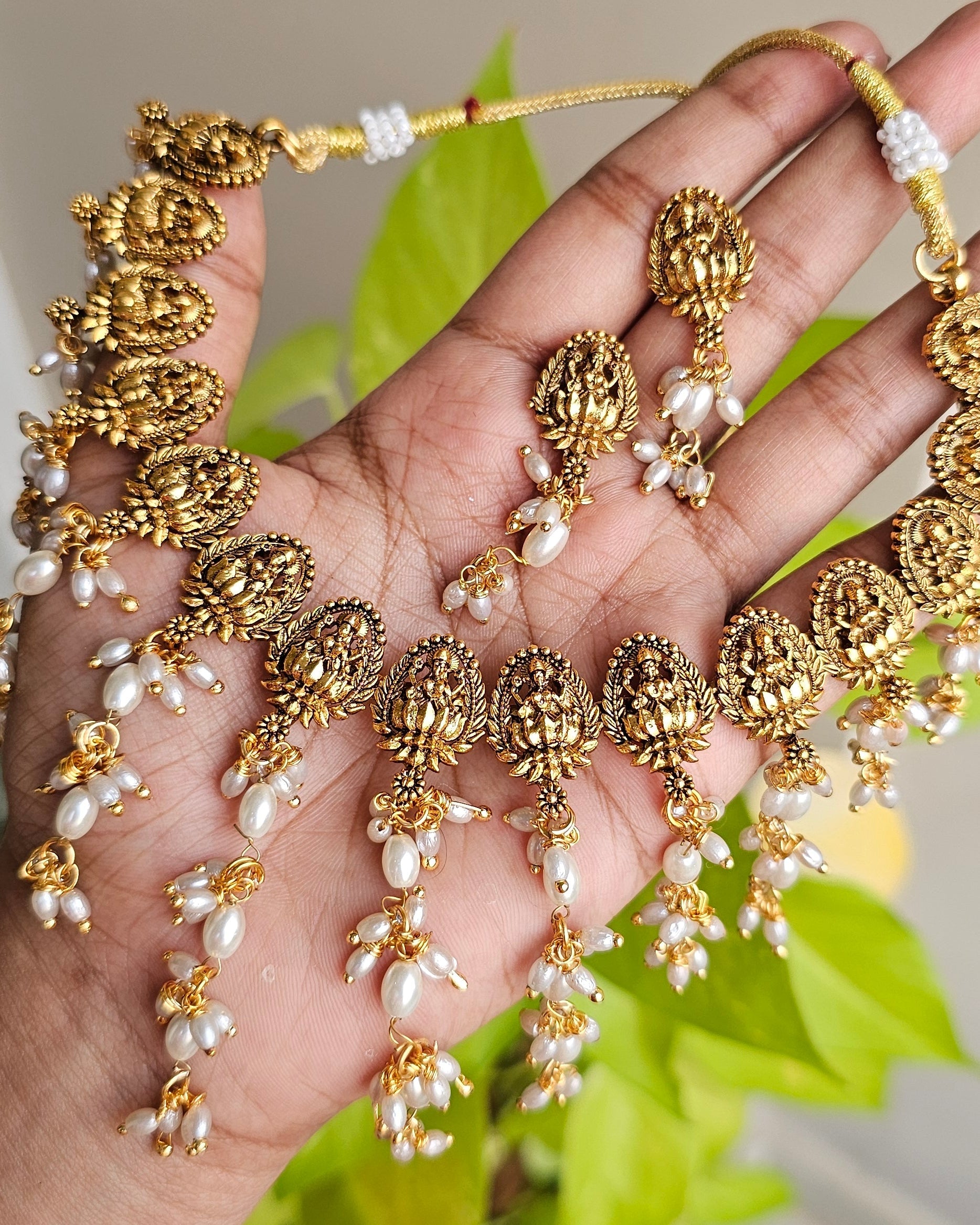 Lakshmi Pearl Guttapusalu Necklace Set