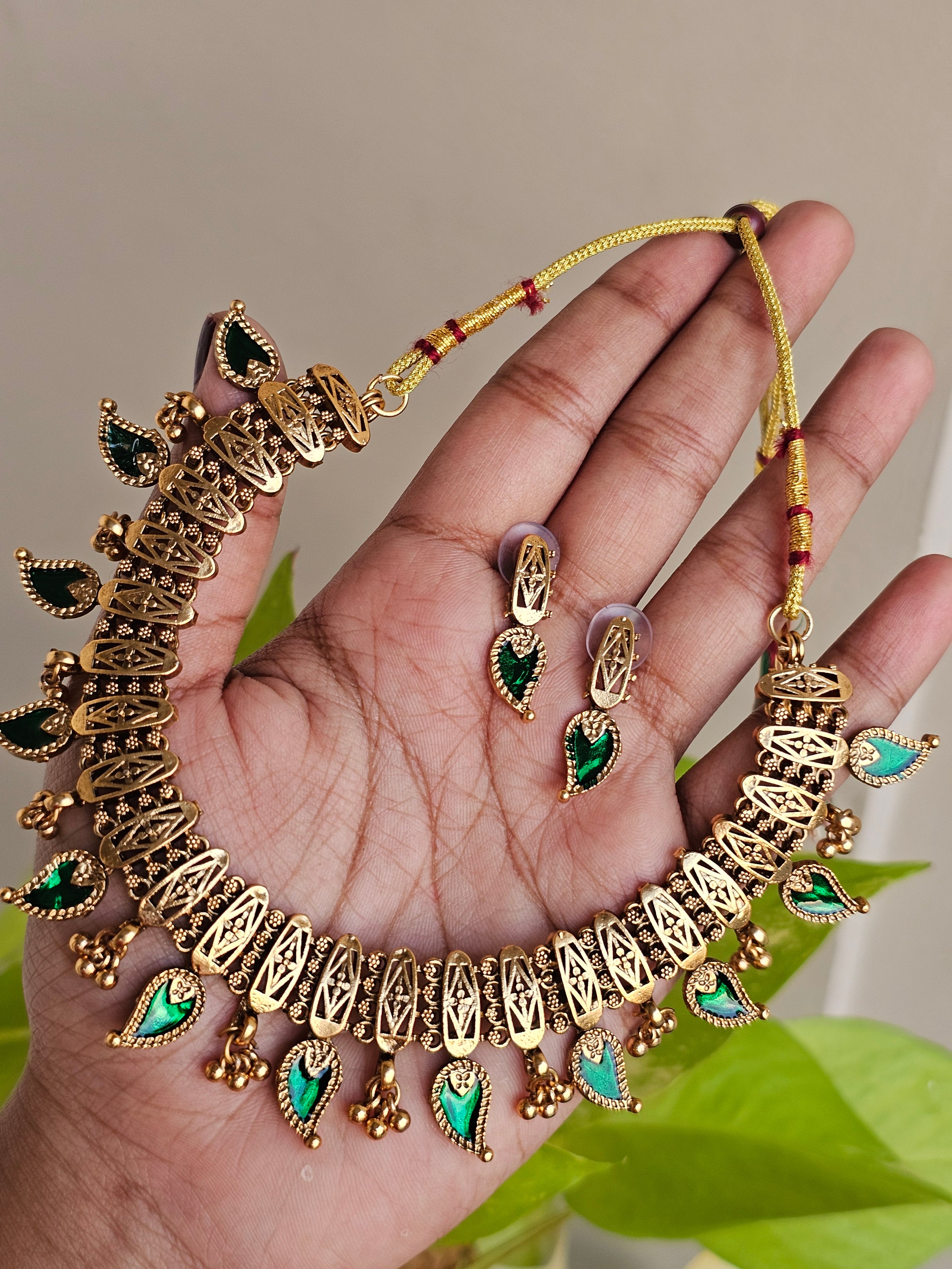 Palakka Antique Gold Necklace Set