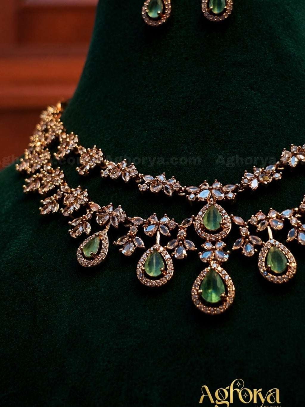 Double Layer AD Necklace Set