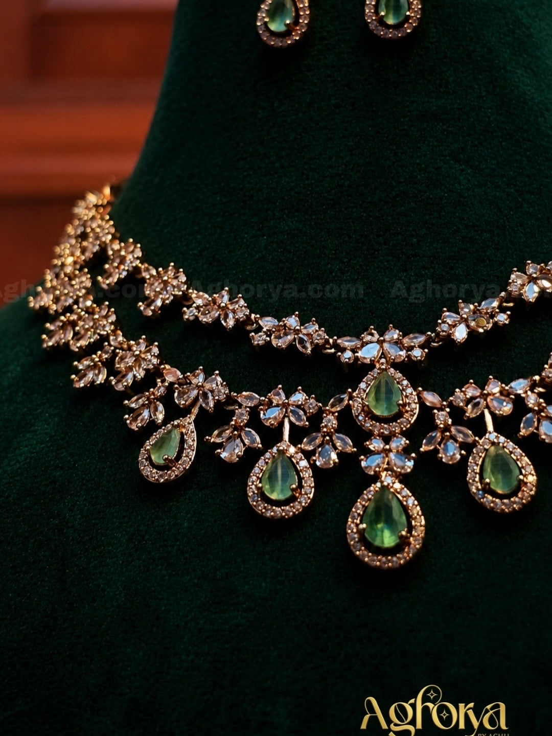 Double Layer AD Necklace Set