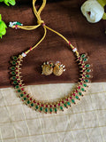 Green & Ruby Kemp Stone Necklace Set