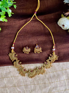 Moon Gungroo Necklace Set - Ruby