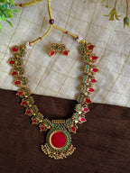 Red Palakka Heritage Short Haram Set
