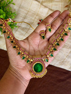 Green Palakka Heritage Short Haram Set