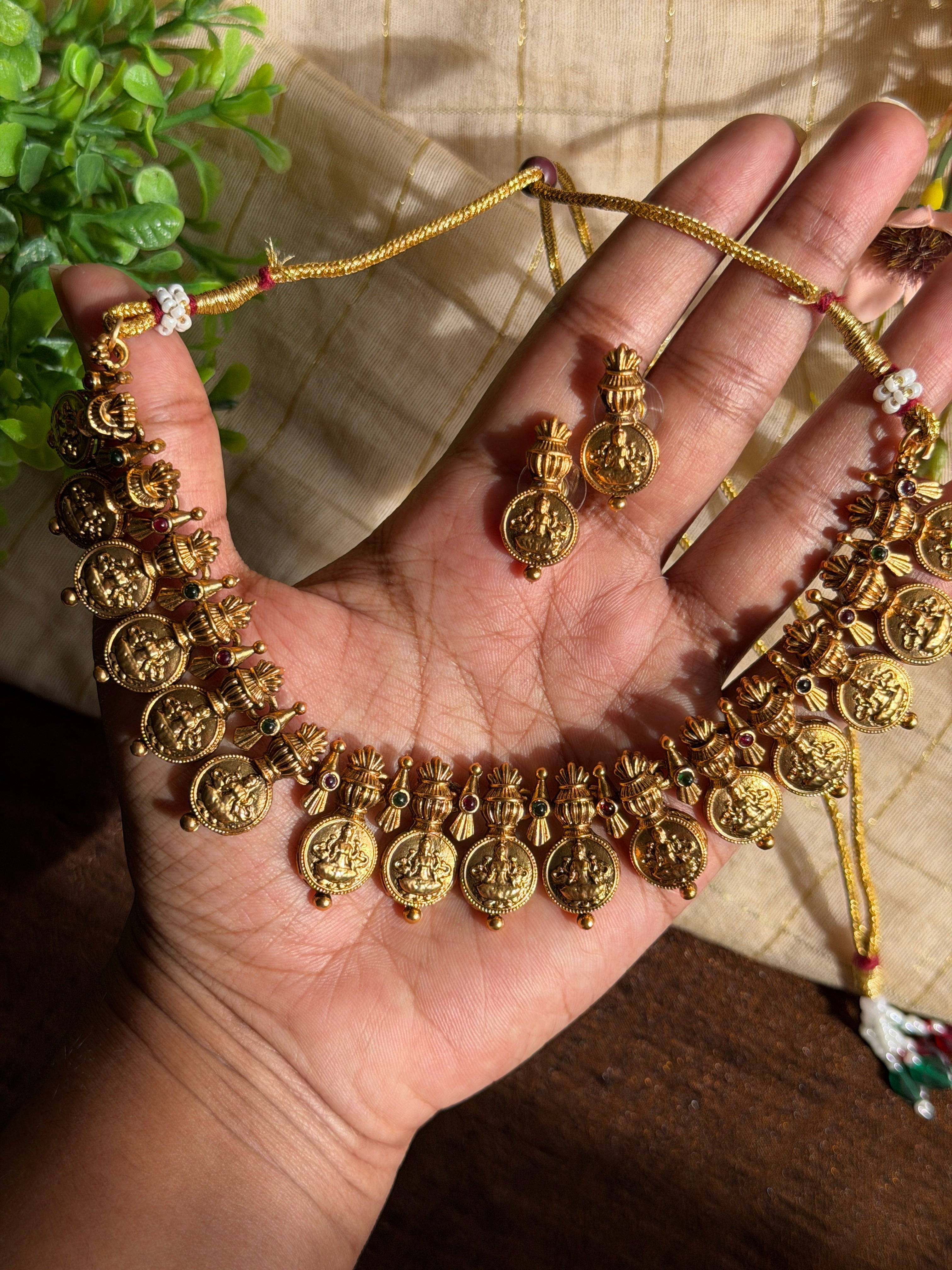 Lakshmi Kasu Mala Necklace Set