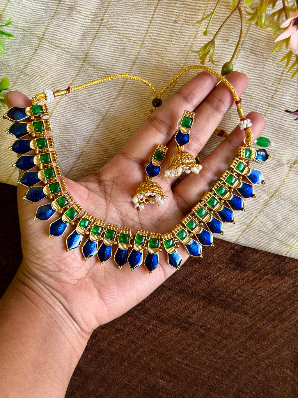 Royal Navy Blue Necklace Set