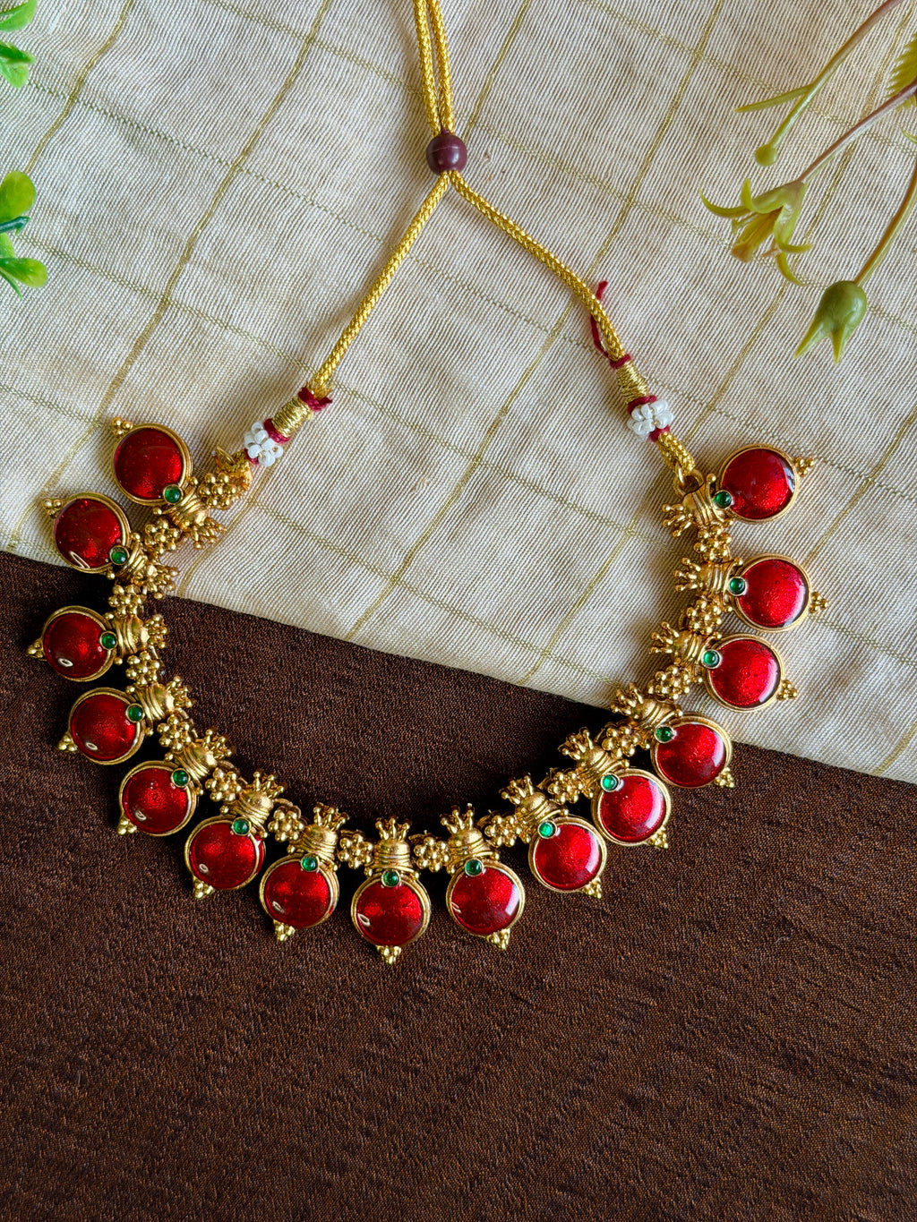 Royal Red Non-Idol Heritage Necklace Set