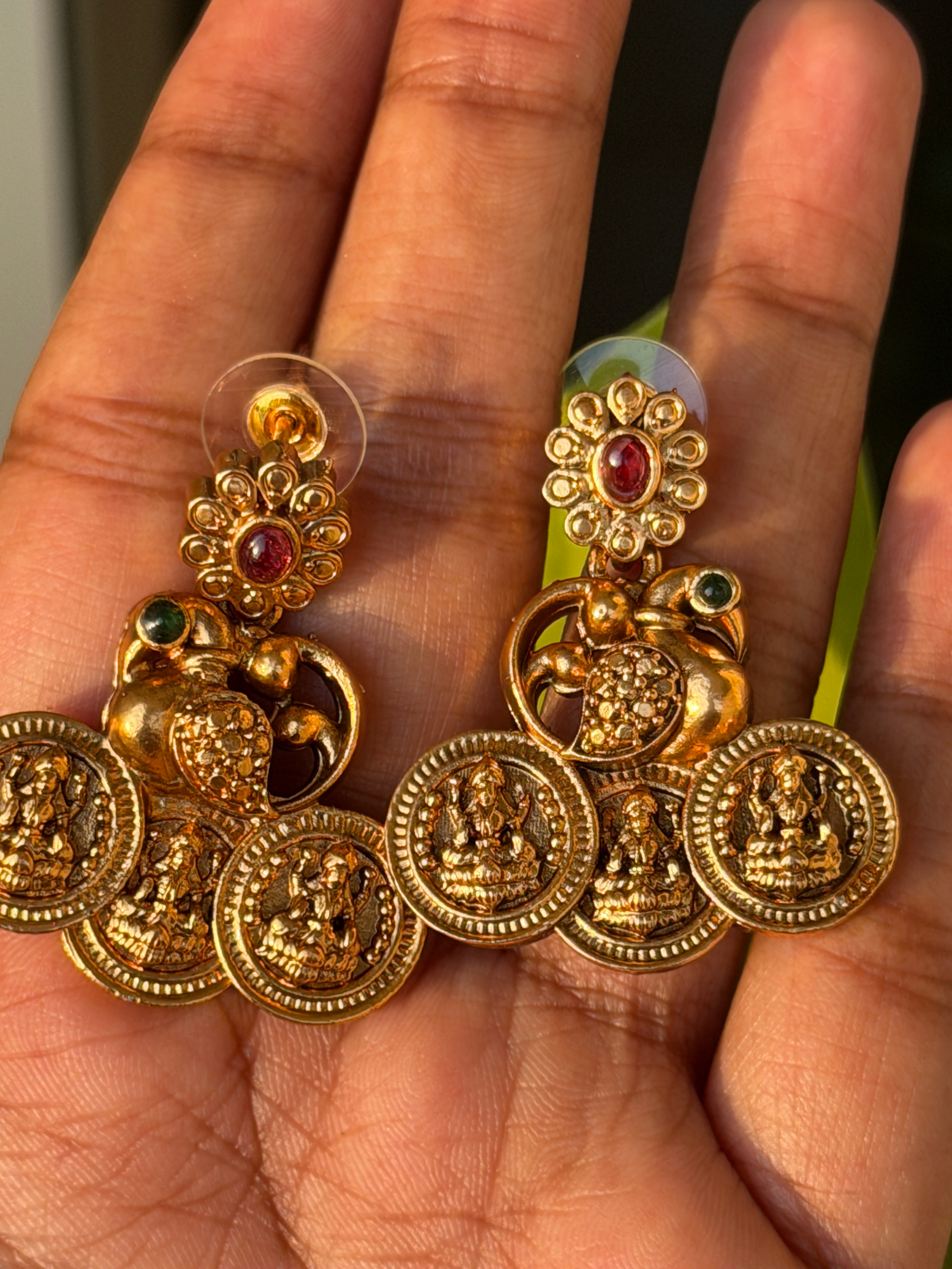 Coin Necklace With Peacock Design