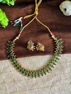 Green Kemp Stone Necklace Set