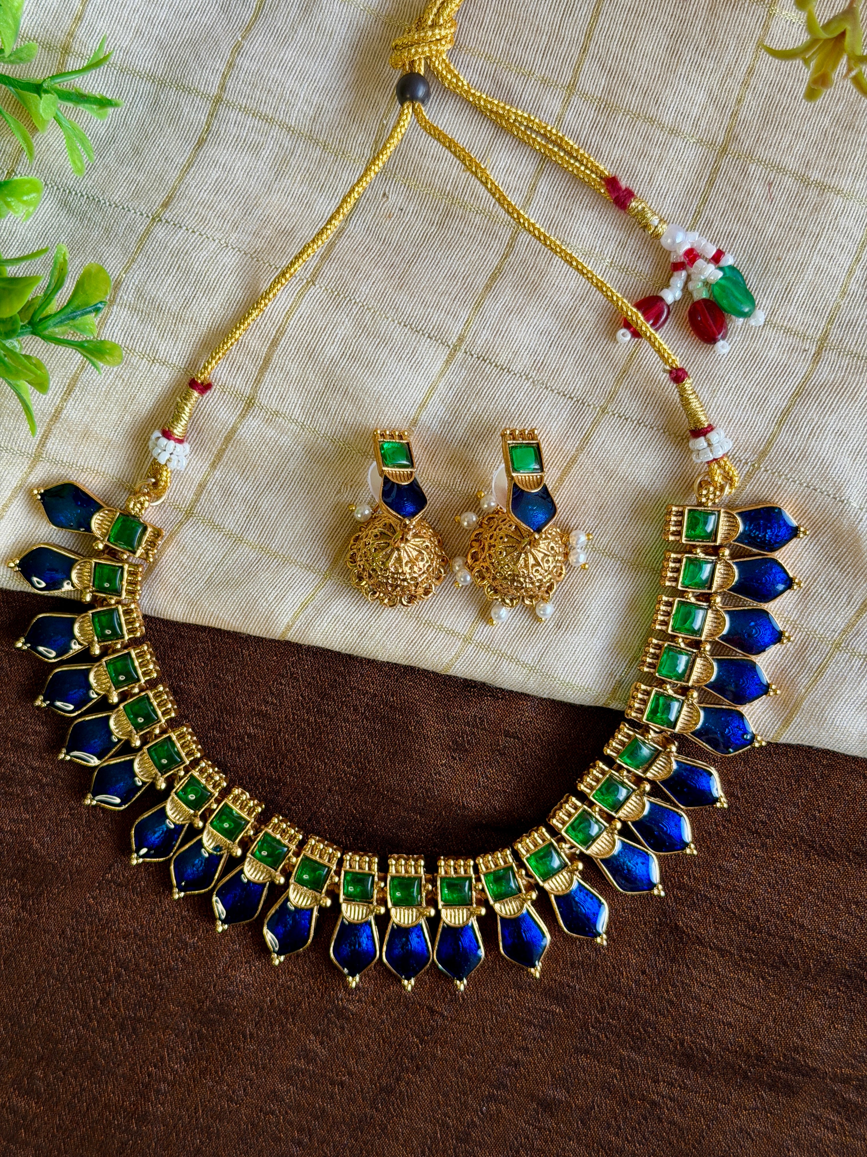 Royal Navy Blue Necklace Set