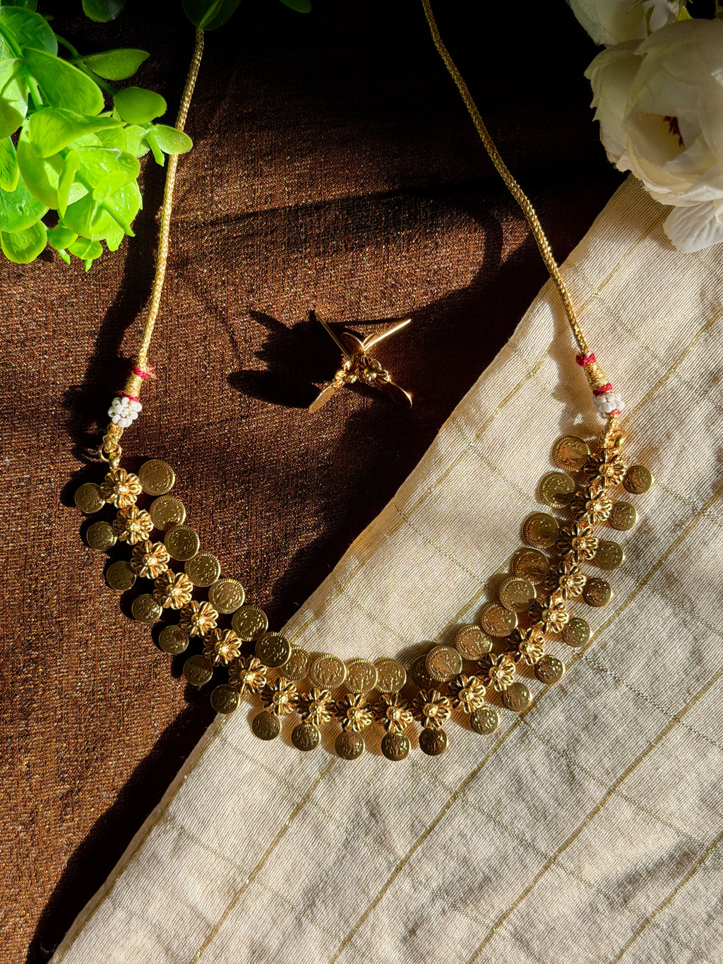 Floral Coin Choker