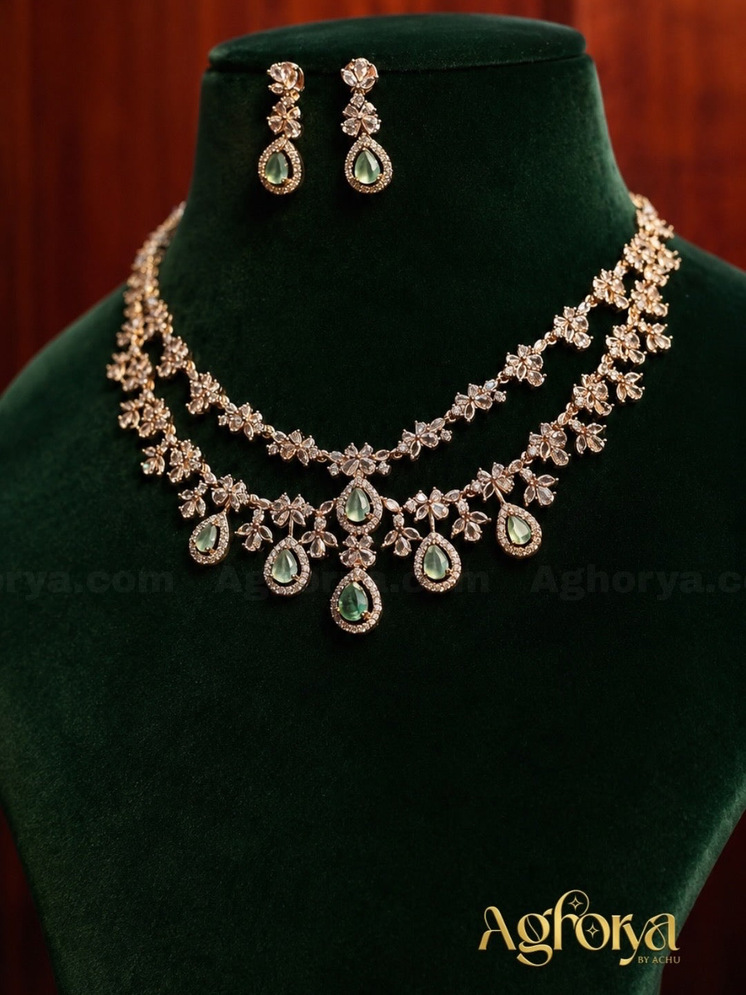 Double Layer AD Necklace Set