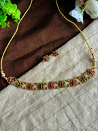 Green & Ruby Floral Choker