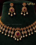 Royal Ruby American Diamond Necklace Set