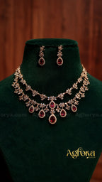 Double Layer AD Necklace Set