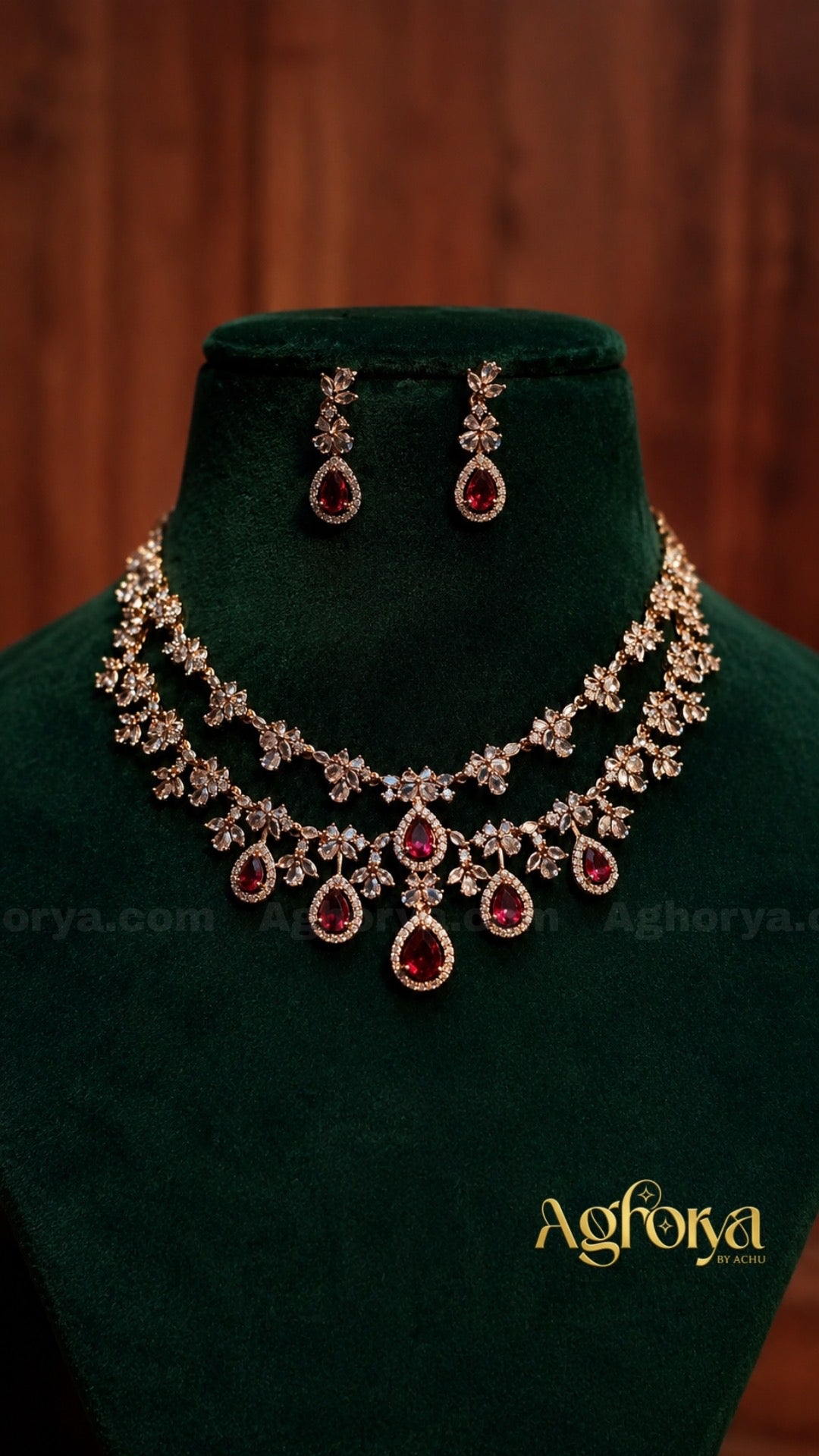 Double Layer AD Necklace Set