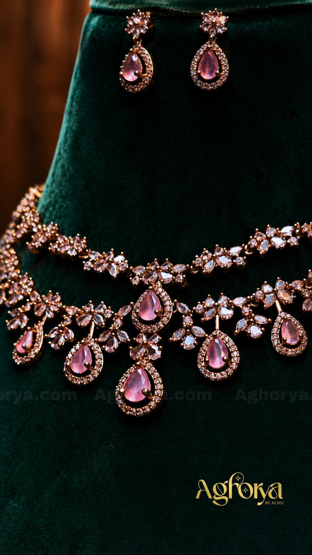 Double Layer AD Necklace Set