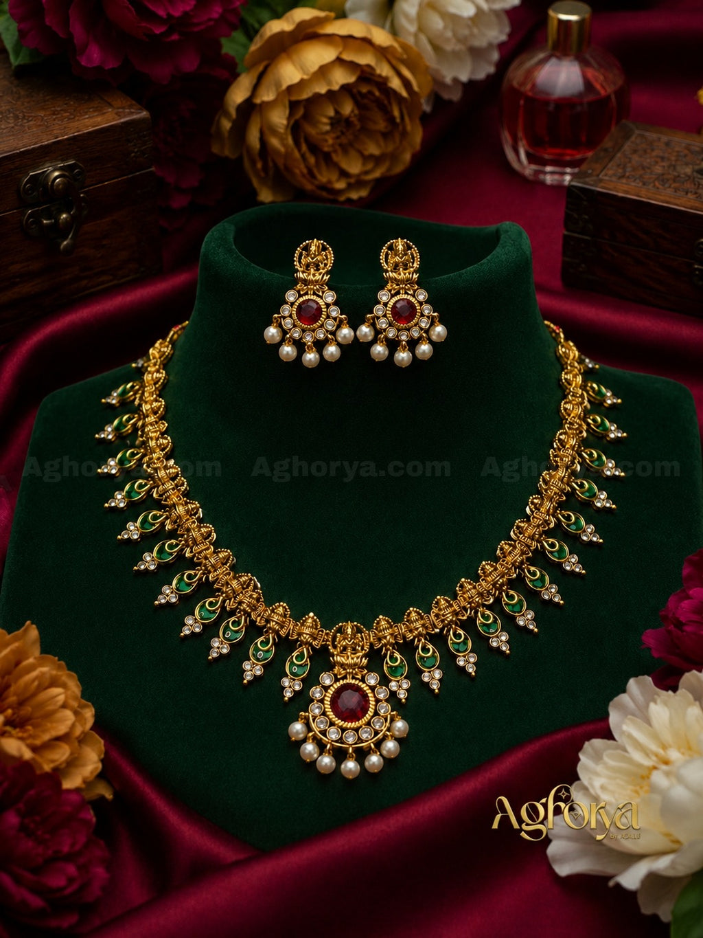 Traditional Ganapathy Temple Necklace Set