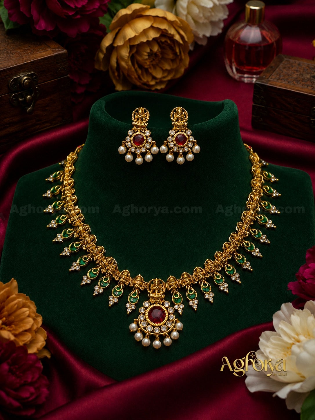Traditional Ganapathy Temple Necklace Set