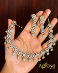 Premium Aura Circle AD Necklace Set