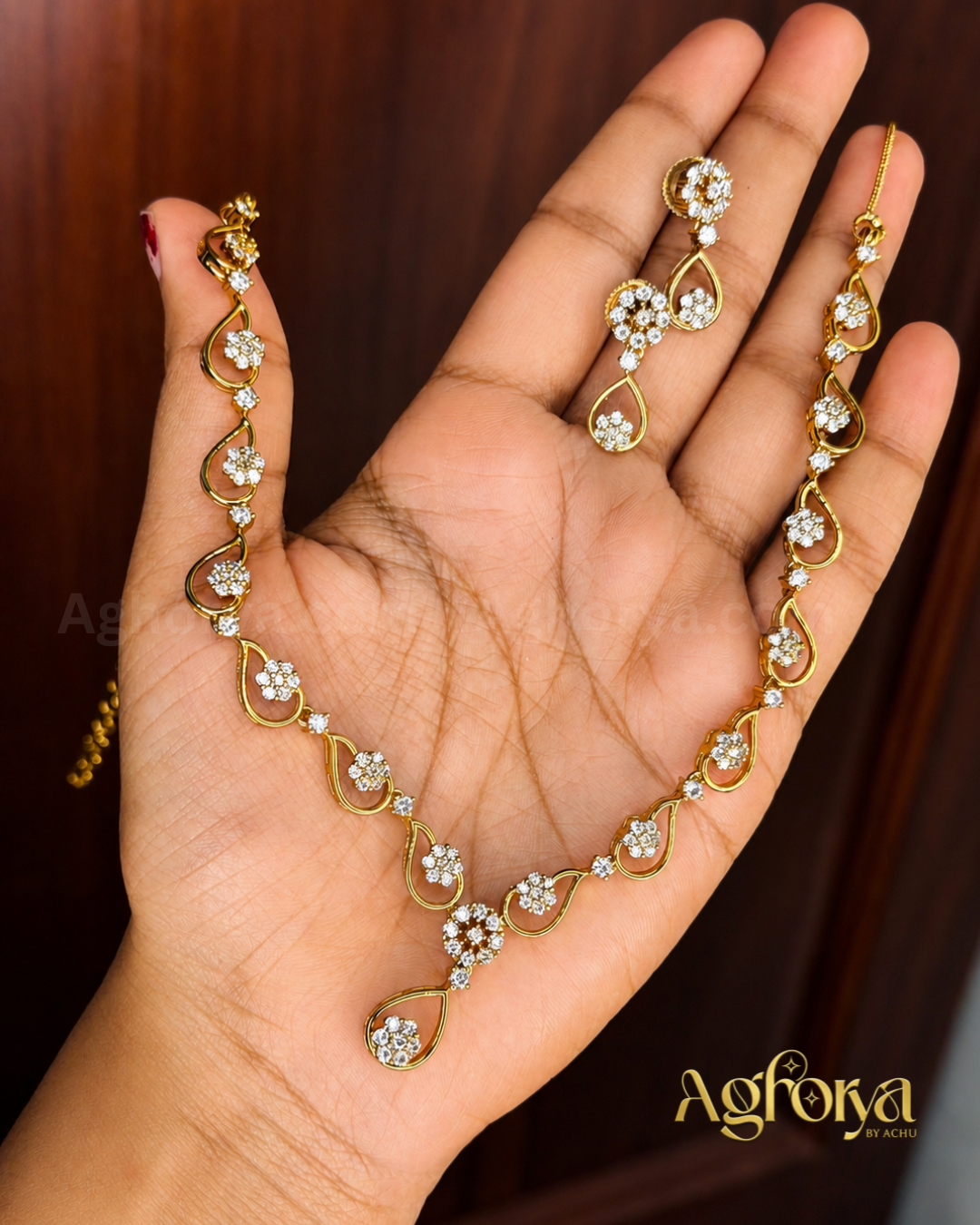 Grace Leaf AD Necklace Set