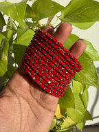 Red Lotus Glass Bangles - Set of 12 Bangles