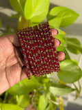 Deep Red /Maroon Lotus Glass Bangles - Set of 12 Bangles