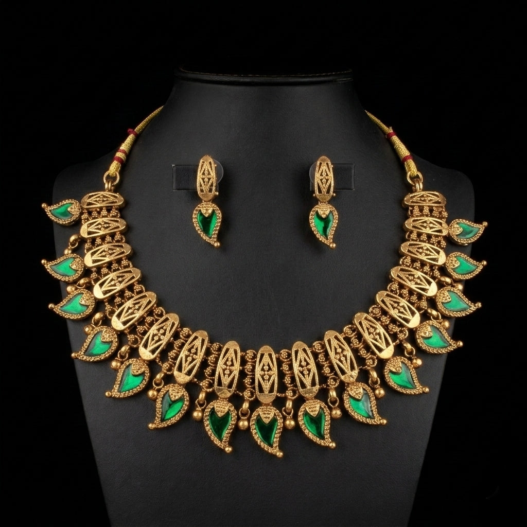 Palakka Antique Gold Necklace Set