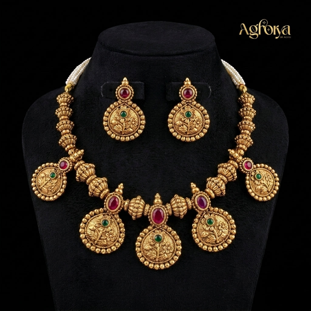 Floral Antique Necklace Set