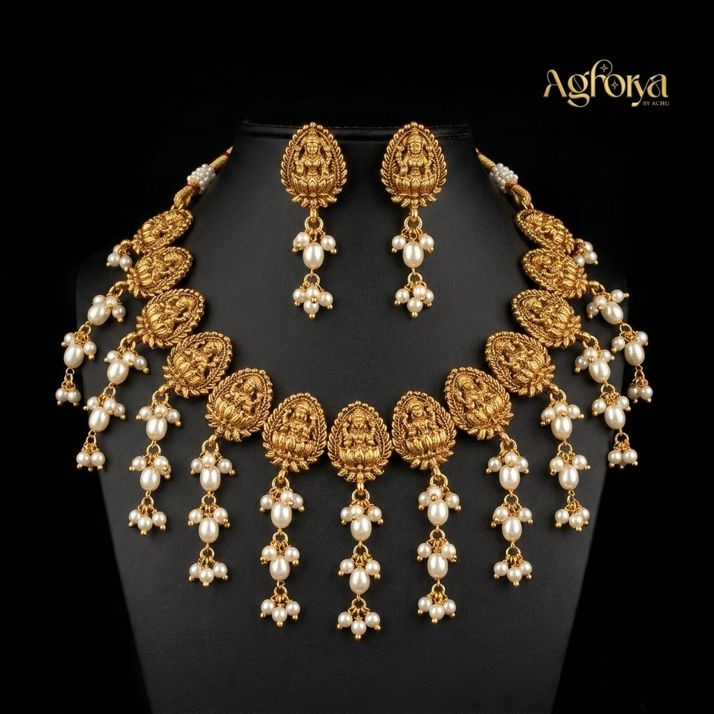 Lakshmi Pearl Guttapusalu Necklace Set