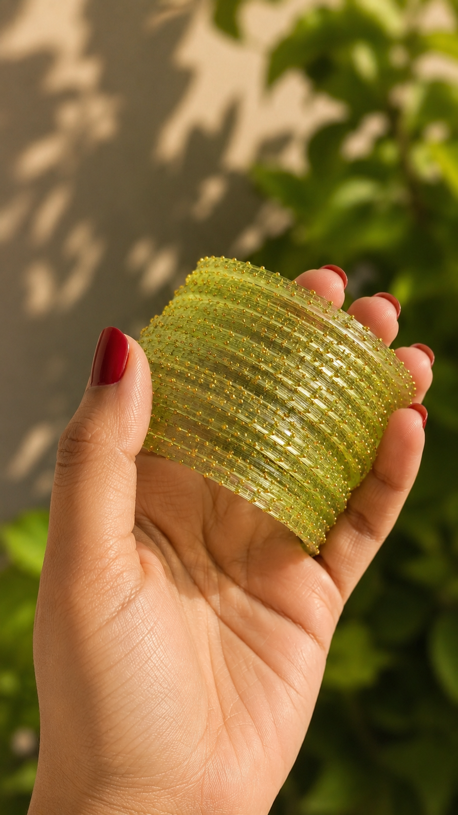 Green Cubecut Glass Bangles - Set of 12 Bangles