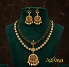 Traditional Double Layer Attigai Necklace Set