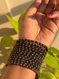 Black Rose Glass Bangles - Set of 12 Bangles